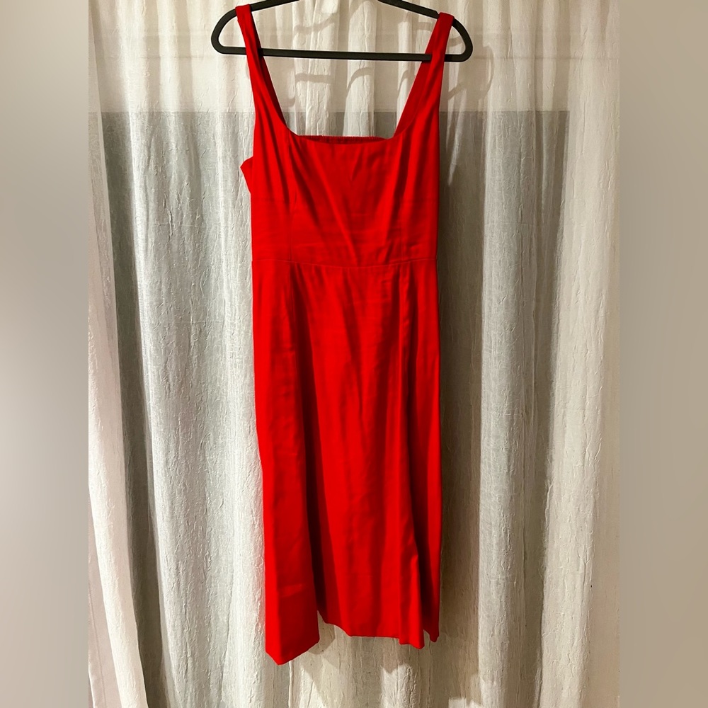 Banana Republic red linen A-Line dress